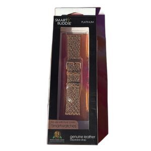 Smart Buddie NWT Gold Genuine Leather Smart Watch Band 22mm